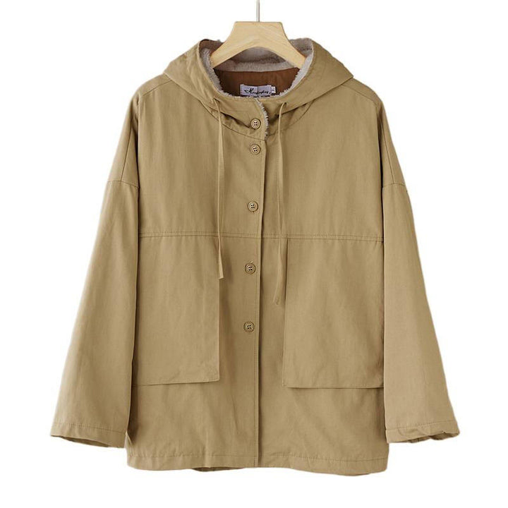 Buddha Stones Women's Plain Long Sleeve Hoodie Cotton Thermal Fleece-Lined Jacket With Pockets - image 5