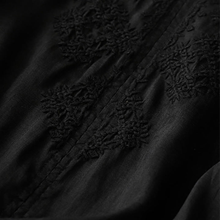 Buddha Stones V-Neck Lines Embroidery Women's Half Sleeve Shirt - image 14