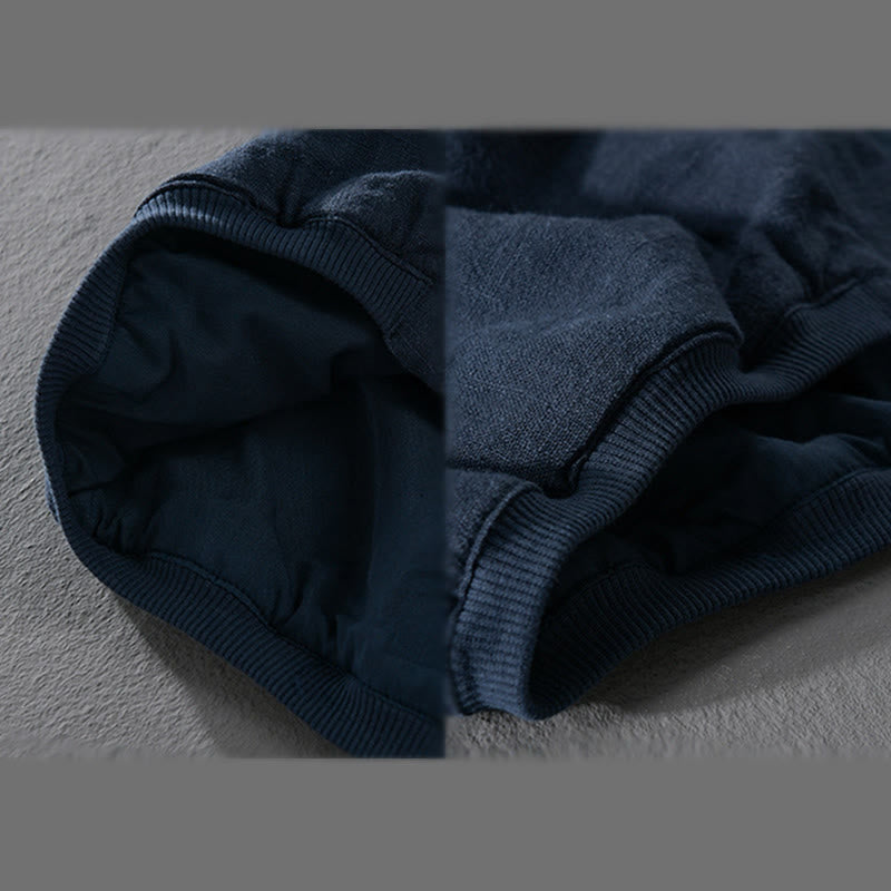 Buddha Stones Ribbed Long Sleeve Design Men's Cotton Linen Jacket Shirt With Pockets - image 15