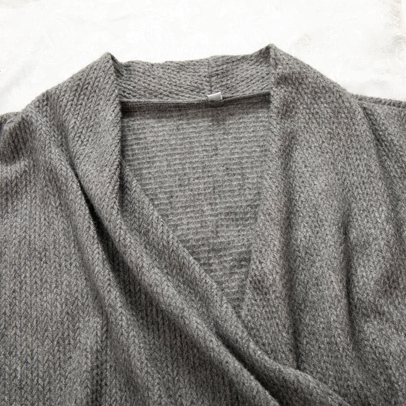 Buddha Stones Plain Irregular Collar Design Men's Cotton Long Sleeve Jacket Shirt - image 4