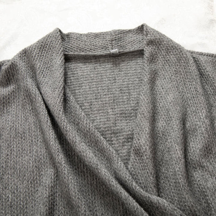 Buddha Stones Plain Irregular Collar Design Men's Cotton Long Sleeve Jacket Shirt - image 4