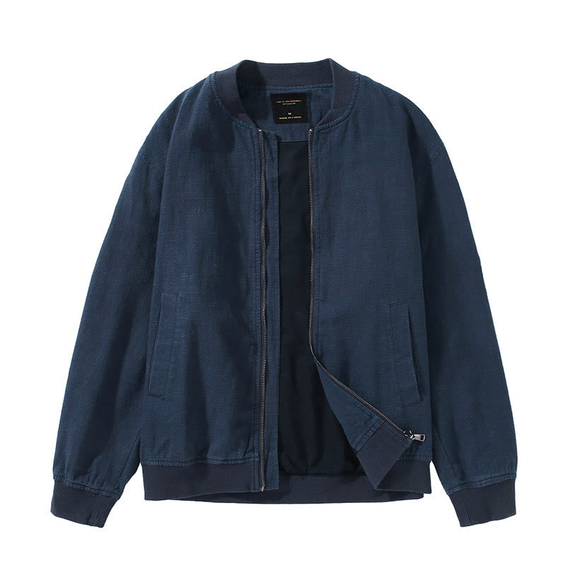 Buddha Stones Winter Zipper Design Stand Collar Men's Cotton Linen Long Sleeve Jacket With Pockets - image 11