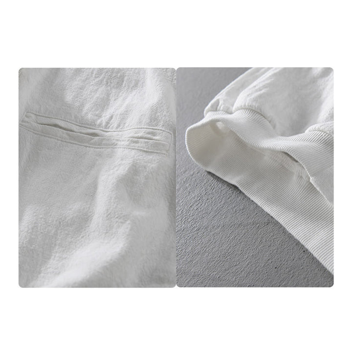 Buddha Stones Ribbed Hem Design Hoodie Long Sleeve Men's Cotton Linen Jacket Shirt With Pockets - image 19