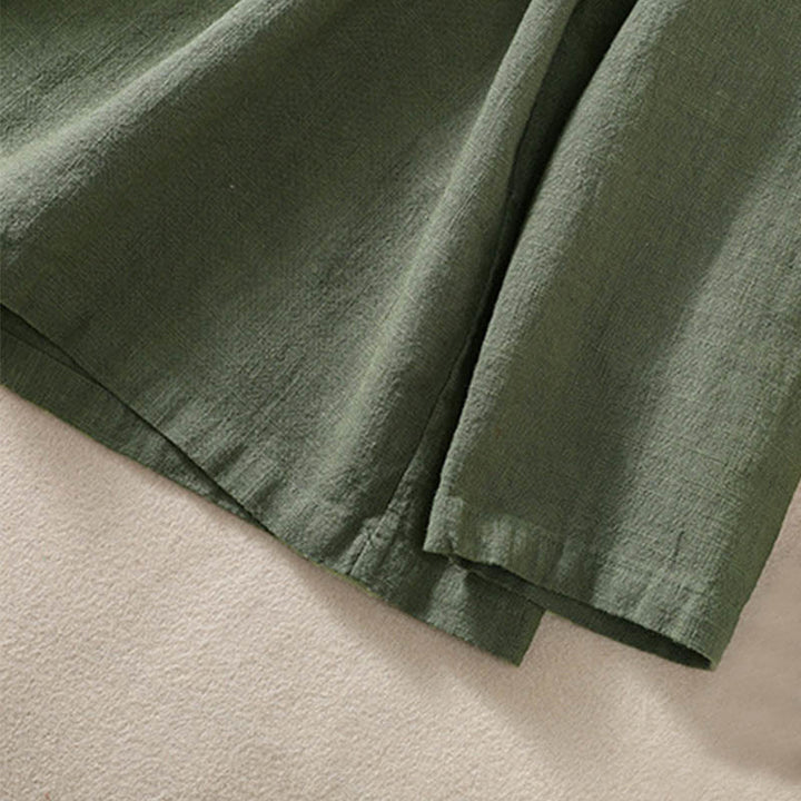 Buddha Stones Casual Buttons Crew Neck Cotton Women's Long Sleeve Shirt With Pockets - image 2