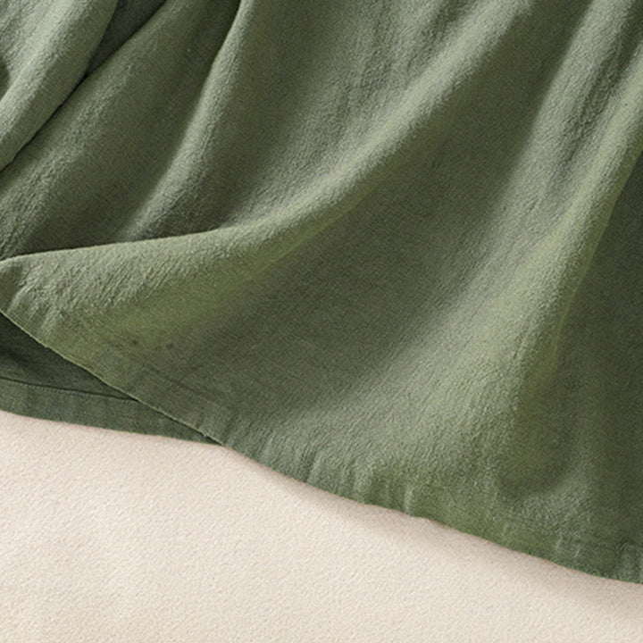 Buddha Stones Casual Buttons Crew Neck Cotton Women's Long Sleeve Shirt With Pockets - image 8