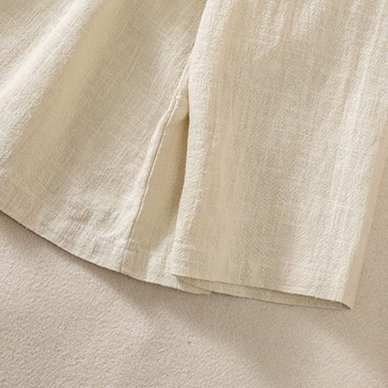 Buddha Stones Casual Buttons Crew Neck Cotton Women's Long Sleeve Shirt With Pockets - image 19