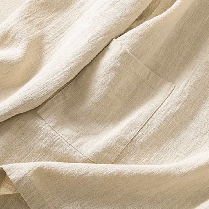 Buddha Stones Casual Buttons Crew Neck Cotton Women's Long Sleeve Shirt With Pockets - image 20