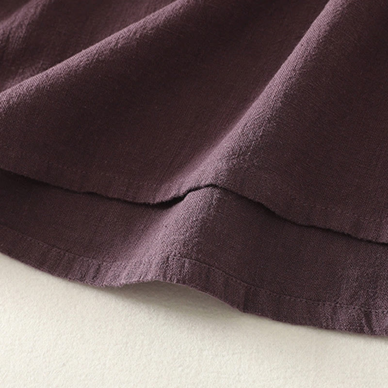 Buddha Stones Casual Plain Frog-buttons Cotton Women's Long Sleeve Shirt - image 5