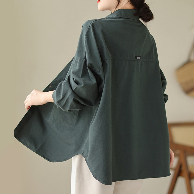 Buddha Stones Casual Solid Color Women's Long Sleeve Jacket With Pockets - image 1