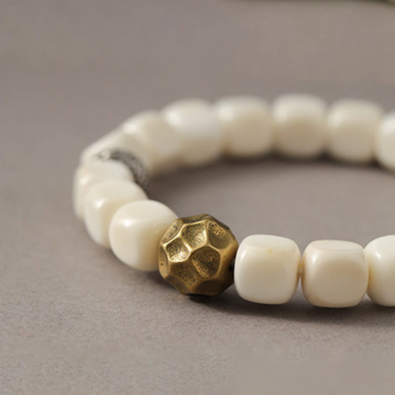 Buddha Stones Bodhi Seed Hammered Copper Brass Calm Bracelet - image 2