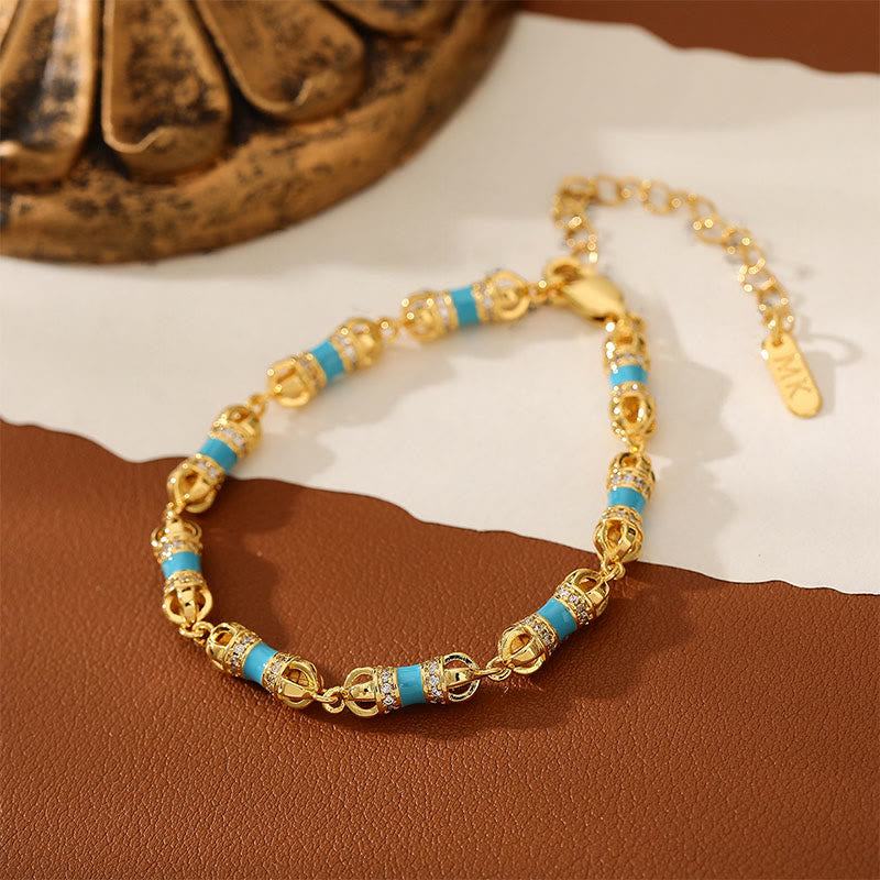 Buddha Stones Copper Brass Plated 24k Gold Vajra Wealth Luck Bracelet - image 3
