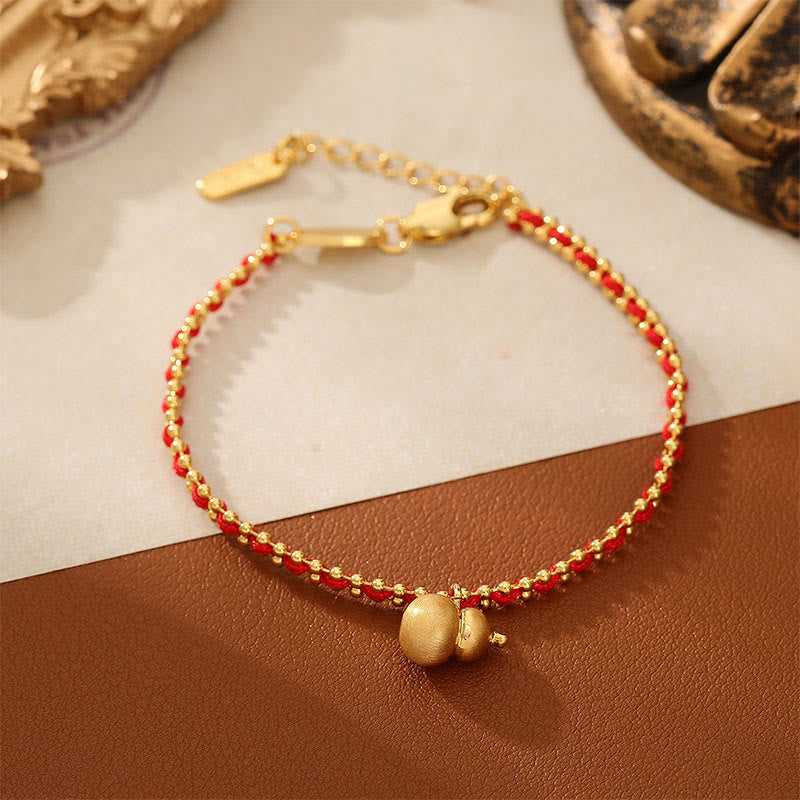 Buddha Stones Red String Copper Brass Gourd Strength Wealth Bracelet - image 4