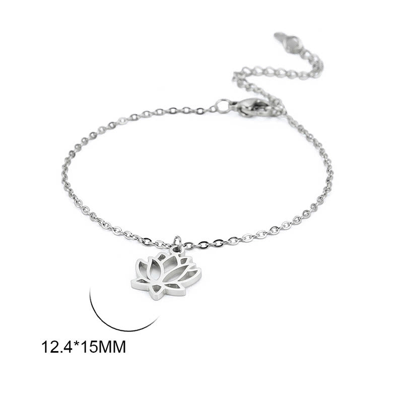Buddha Stones Lotus Pattern Titanium Steel Enlightenment Bracelet - image 2