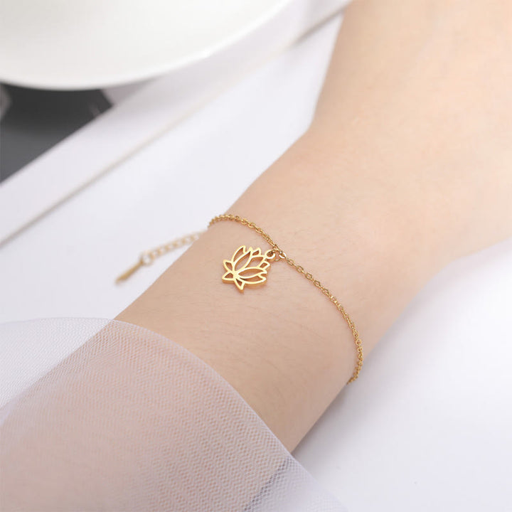 Buddha Stones Lotus Pattern Titanium Steel Enlightenment Bracelet - image 8