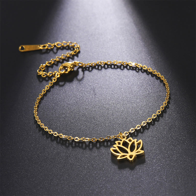 Buddha Stones Lotus Pattern Titanium Steel Enlightenment Bracelet - Silvery(Wrist Circumference: 15-20cm) - image 6