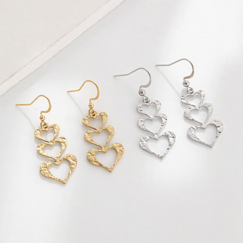 Buddha Stones Elegant Titanium Steel Balance Hammer Marks Earrings - image 8