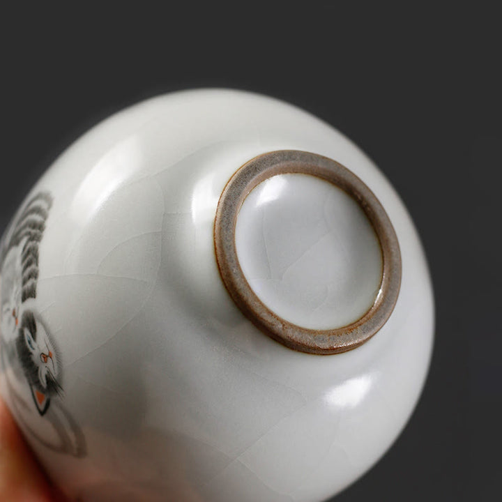 Buddha Stones Cute Cat Branches Teacup Kung Fu Tea Cup With Gift Box - image 14