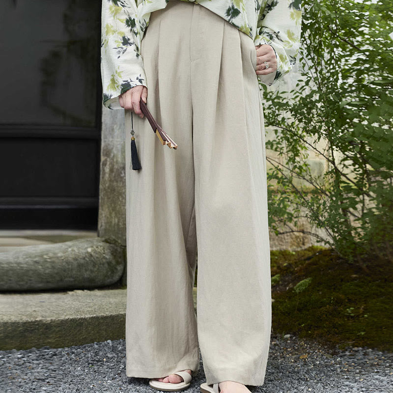 Buddha Stones Plain Ankle-Length Women's Pants With Pockets For Older Adults - Linen - US14，UK/AU18，EU46 (2XL) - image 0
