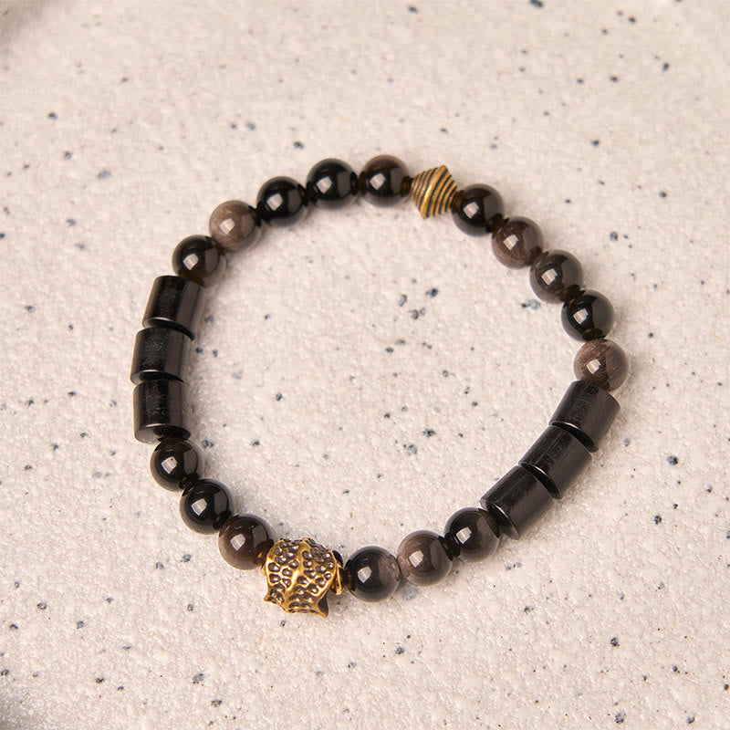 FREE Today: Protection and Communication Silver Sheen Obsidian Ebony Bracelet - image 1