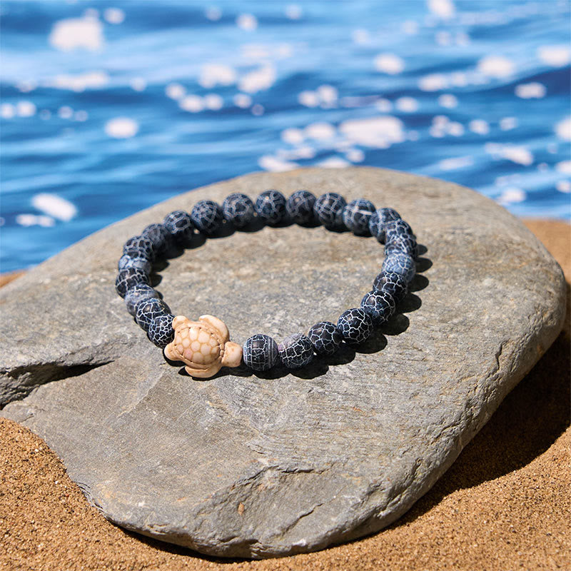FREE Today: Strength and Wisdom Natural Stone Sea Turtle Turquoise Crackle Agate Bracelet - image 6