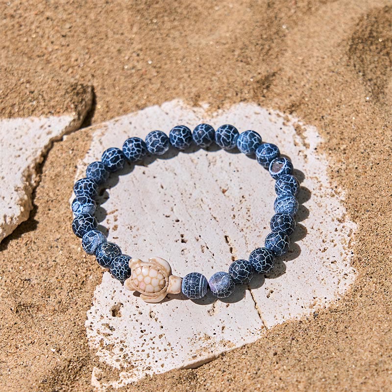 FREE Today: Strength and Wisdom Natural Stone Sea Turtle Turquoise Crackle Agate Bracelet - image 5
