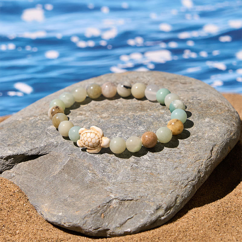 FREE Today: Strength and Wisdom Natural Stone Sea Turtle Turquoise Crackle Agate Bracelet - image 14