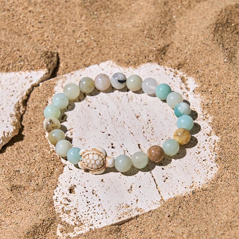 FREE Today: Strength and Wisdom Natural Stone Sea Turtle Turquoise Crackle Agate Bracelet - image 13