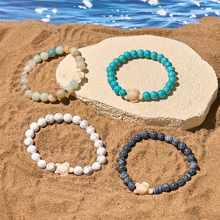 FREE Today: Strength and Wisdom Natural Stone Sea Turtle Turquoise Crackle Agate Bracelet - image 16