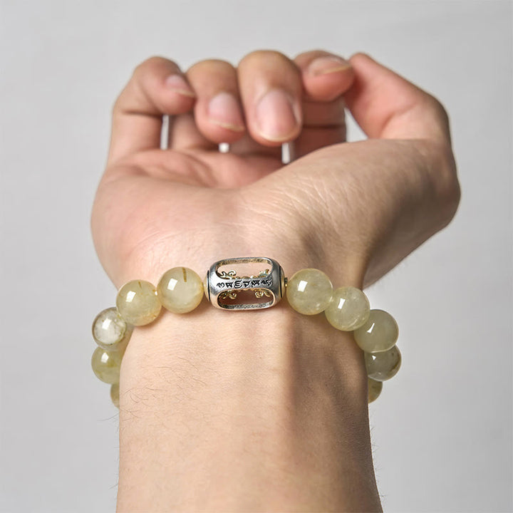 Buddha Stones Natural Citrine Om Mani Padme Hum Prosperity Bracelet - image 3