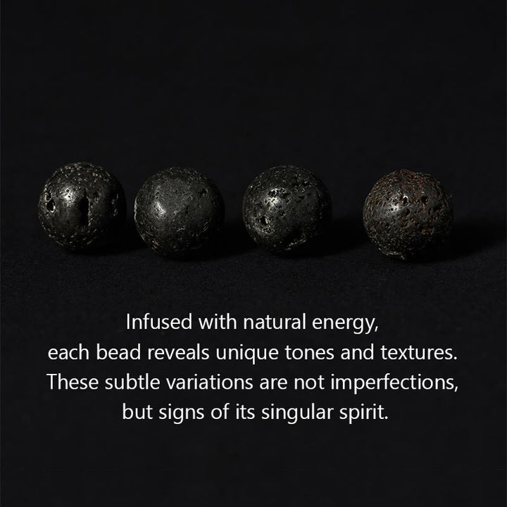 Buddha Stones Silver Sheen Obsidian Lava Rock Grey Jasper Om Mani Padme Hum Vajra Soothing Bracelet - image 5