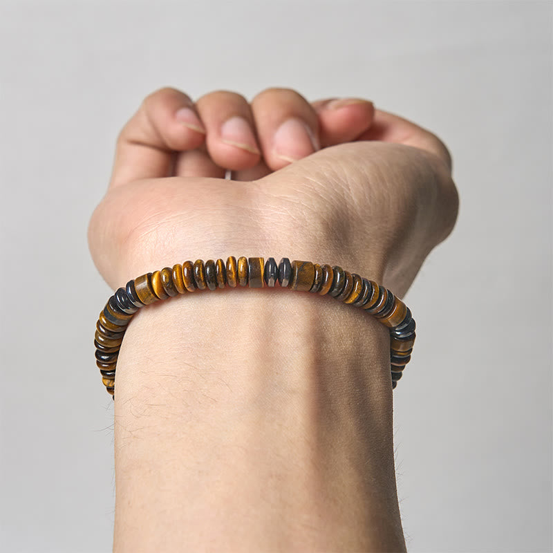 FREE Today: Strength and Luck Small Black Obsidian Green Aventurine Grey Jasper Tiger Eye Bracelet - image 22
