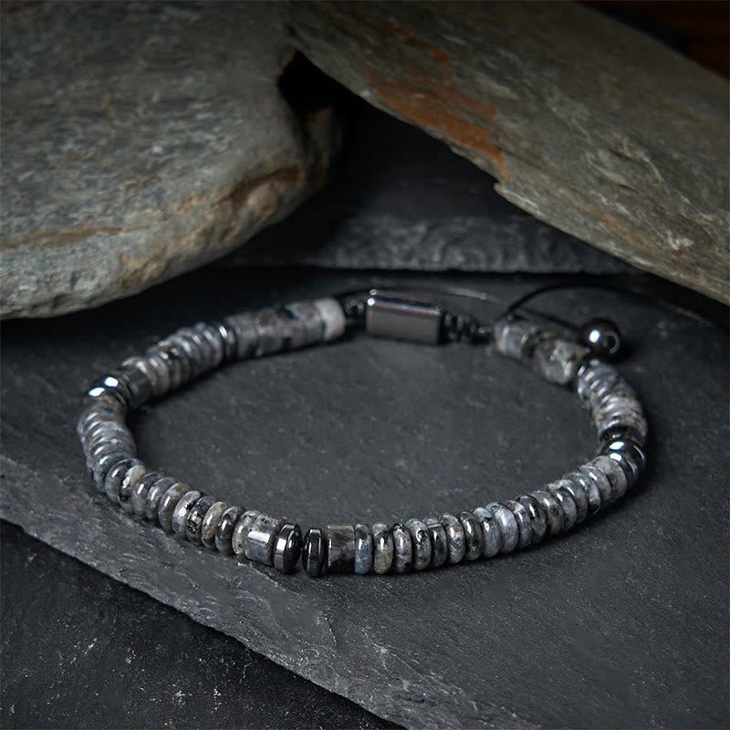 Buddha Stones Small Black Obsidian Green Aventurine Grey Jasper Tiger Eye Strength Rope Bracelet - image 1