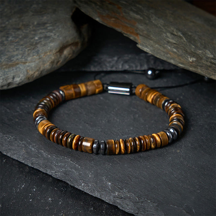 FREE Today: Strength and Luck Small Black Obsidian Green Aventurine Grey Jasper Tiger Eye Bracelet - image 20