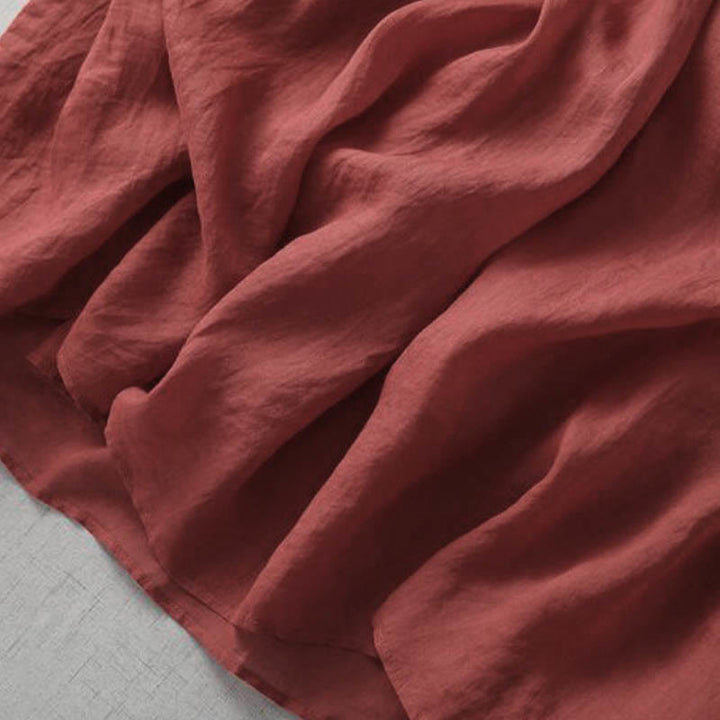 Buddha Stones Embroidery Patchwork Long Puff Sleeve Drawstring Midi Dress With Pockets - image 9