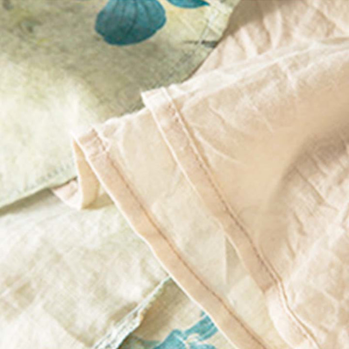 Buddha Stones Half Sleeve Color Contrast Floral Pattern Midi Dress With Pockets - image 12