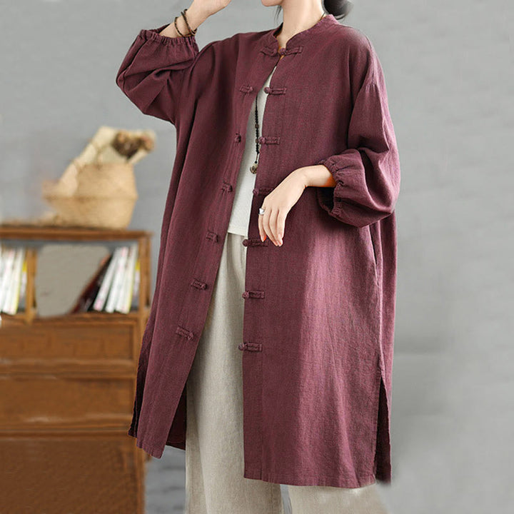 Buddha Stones Casual Frog-button Women's  Coat With Pockets - image 2