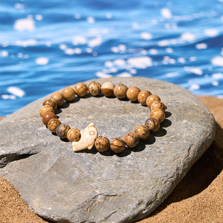 Buddha Stones Natural Various Stones Dolphin Spiritual Balance Bracelet - image 2