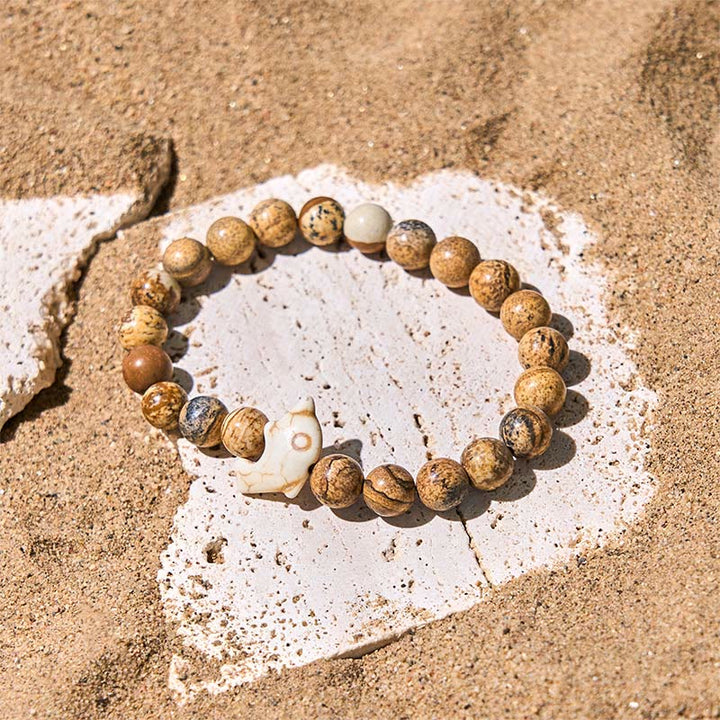 Buddha Stones Natural Various Stones Dolphin Spiritual Balance Bracelet - image 1