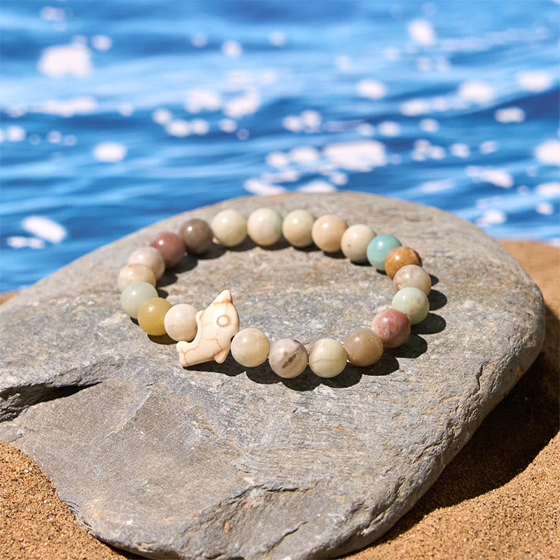 Buddha Stones Natural Various Stones Dolphin Spiritual Balance Bracelet - image 10