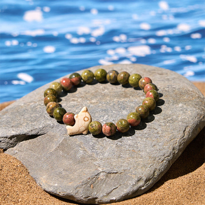 Buddha Stones Natural Various Stones Dolphin Spiritual Balance Bracelet - image 26