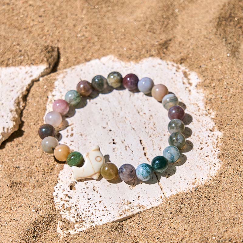 Buddha Stones Natural Various Stones Dolphin Spiritual Balance Bracelet - image 29