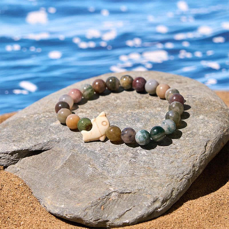 Buddha Stones Natural Various Stones Dolphin Spiritual Balance Bracelet - image 30