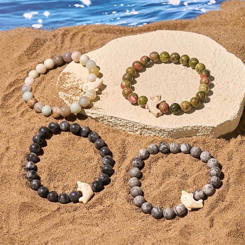 Buddha Stones Natural Various Stones Dolphin Spiritual Balance Bracelet - image 32