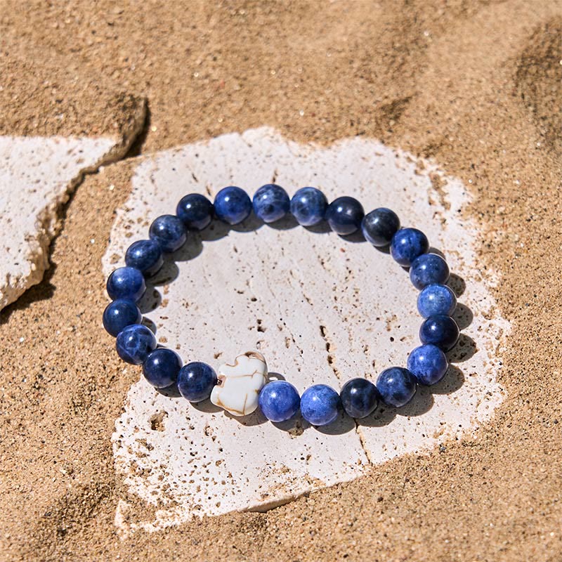 Buddha Stones Natural Various Stones Elephant Spiritual Strength Bracelet - image 1
