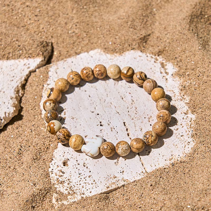 Buddha Stones Natural Various Stones Elephant Spiritual Strength Bracelet - image 6