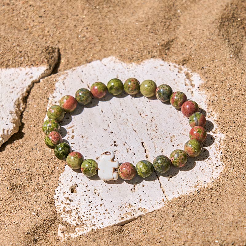 Buddha Stones Natural Various Stones Elephant Spiritual Strength Bracelet - image 26