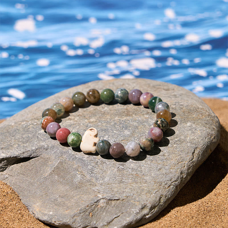 Buddha Stones Natural Various Stones Elephant Spiritual Strength Bracelet - image 31