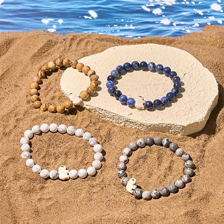 Buddha Stones Natural Various Stones Elephant Spiritual Strength Bracelet - image 33