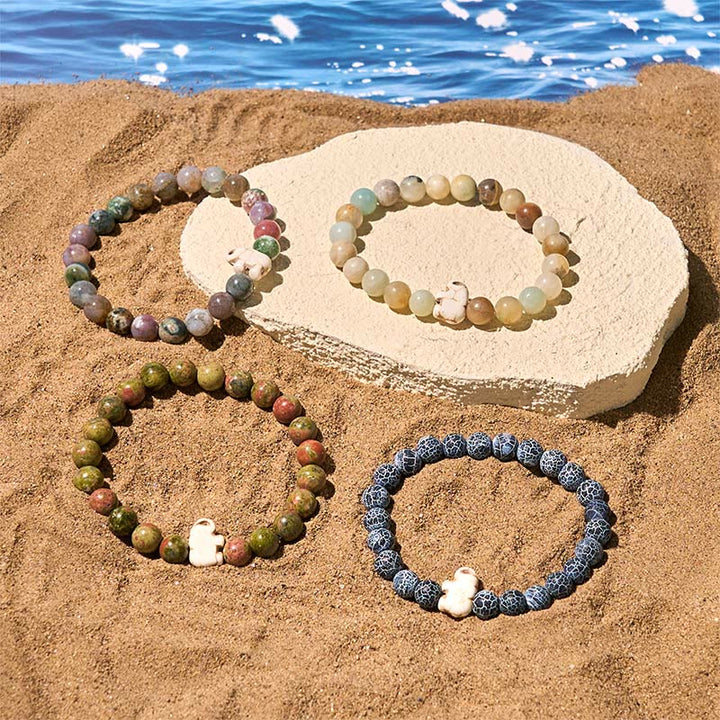Buddha Stones Natural Various Stones Elephant Spiritual Strength Bracelet - image 34