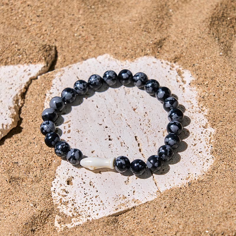Buddha Stones Natural Agate Stone Shark Wisdom Bracelet - image 1